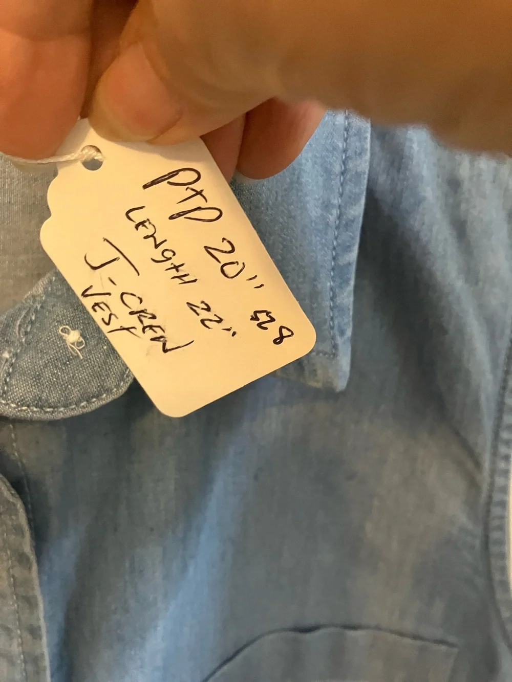 J. Crew sleeveless chambray
